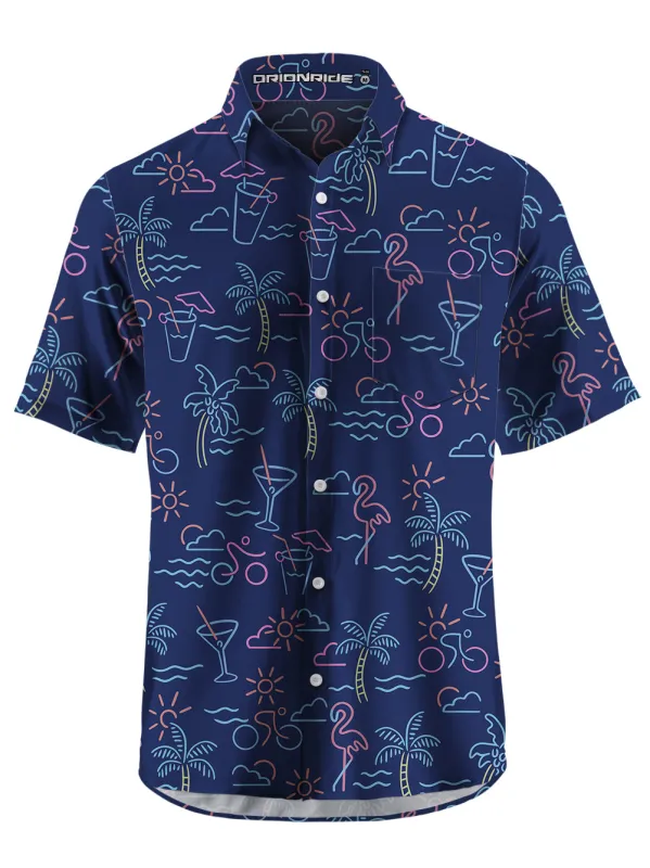 Orionride Short Sleeves Coconut Tree Zipper Pockets Ultra Lightweight Gravel Shirt sold by Orionride