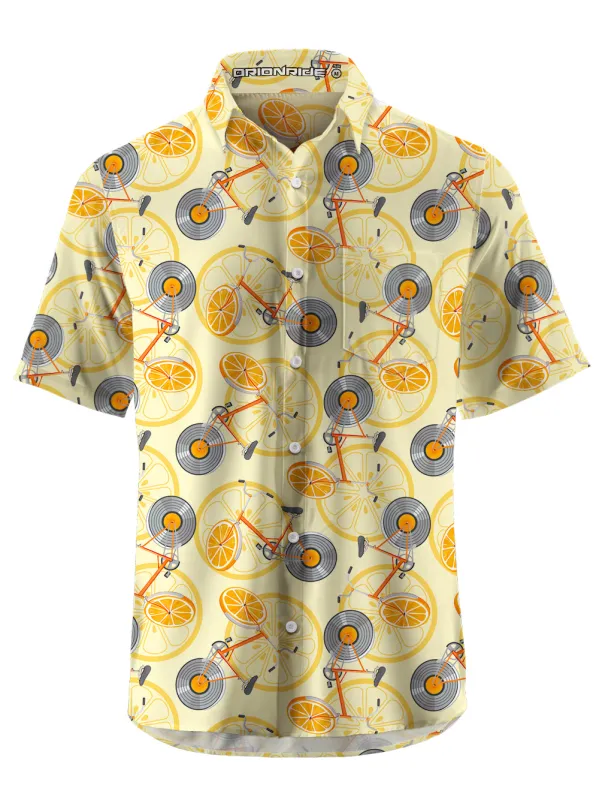 Orionride Short Sleeves Record Orange Bicycle Zipper Pockets Ultra Lightweight Gravel Shirt sold by Orionride