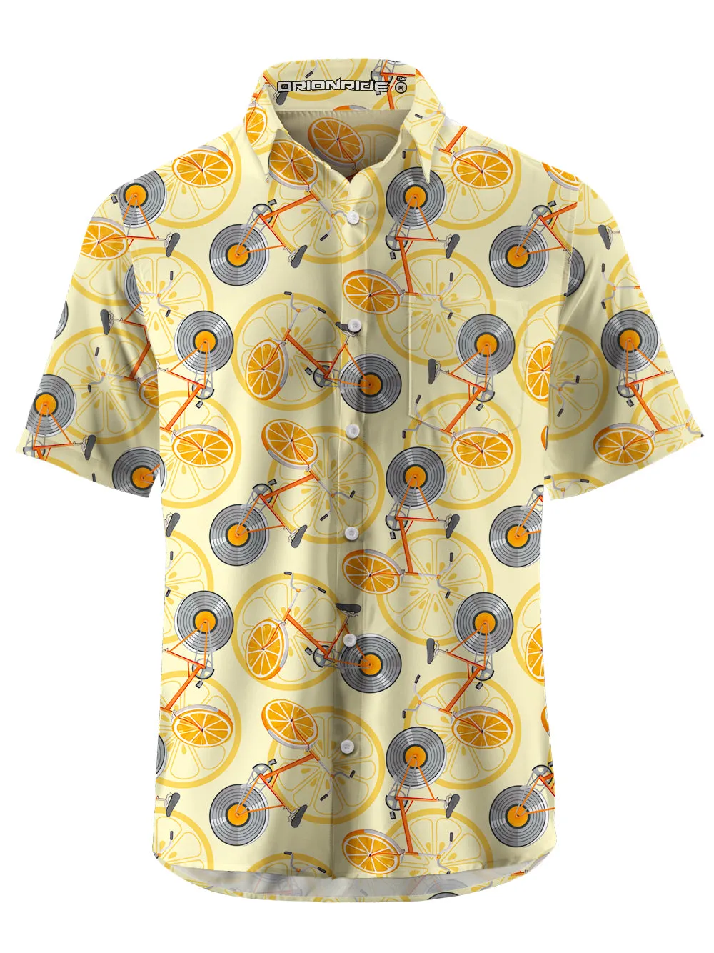 Orionride Short Sleeves Record Orange Bicycle Zipper Pockets Ultra Lightweight Gravel Shirt sold by Orionride