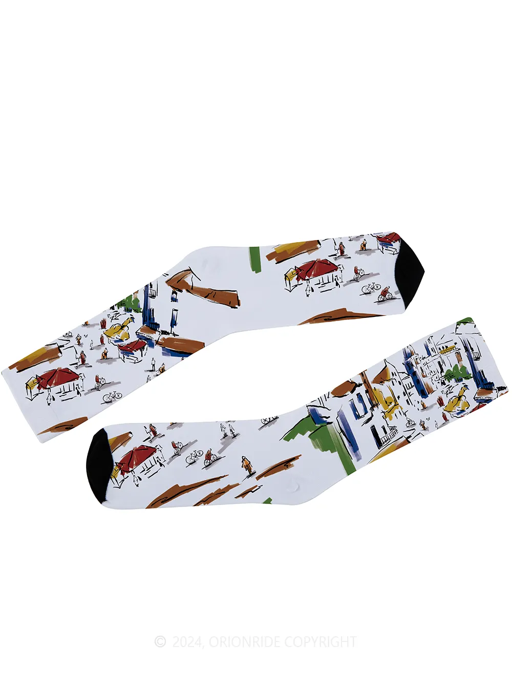 Orionride Hand-painted Street Scene Cycling Socks sold by Orionride product image thumbnail 3