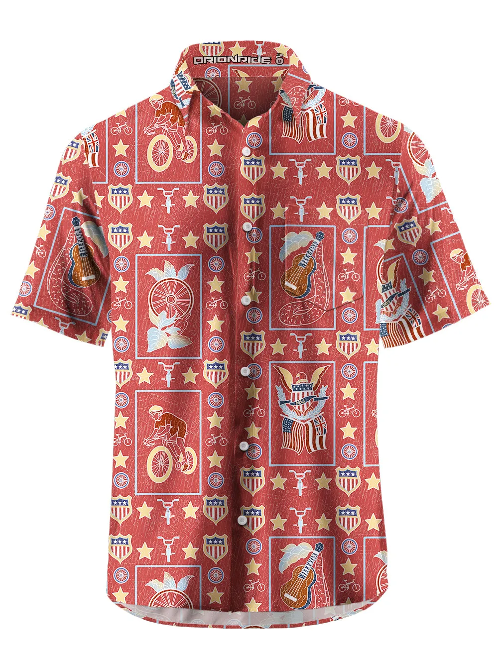 Orionride Short Sleeves Spirit of Freedom Zipper Pockets Ultra Lightweight Gravel Shirt sold by Orionride