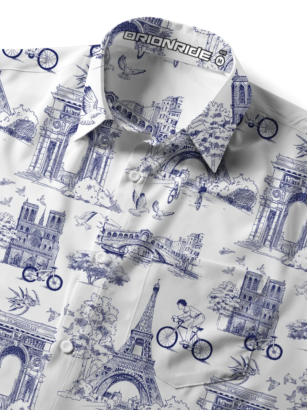 Orionride Short Sleeves Paris Stories Zipper Pockets Ultra Lightweight Gravel Shirt sold by Orionride product image thumbnail 4