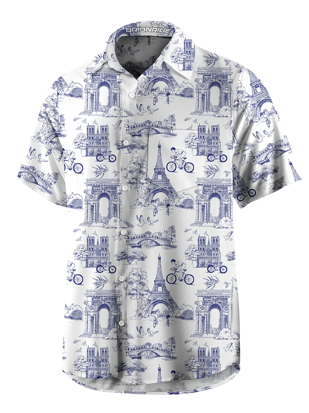 Orionride Short Sleeves Paris Stories Zipper Pockets Ultra Lightweight Gravel Shirt sold by Orionride product image thumbnail 2