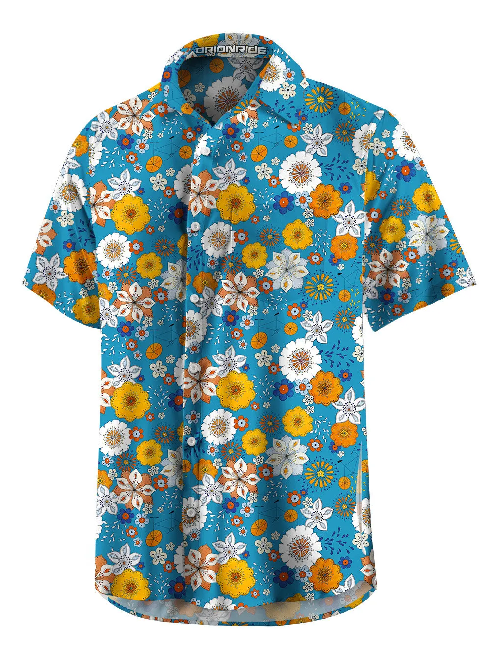 Orionride Short Sleeves Multicolor Flowers Zipper Pockets Ultra Lightweight Gravel Shirt sold by Orionride product image thumbnail 2
