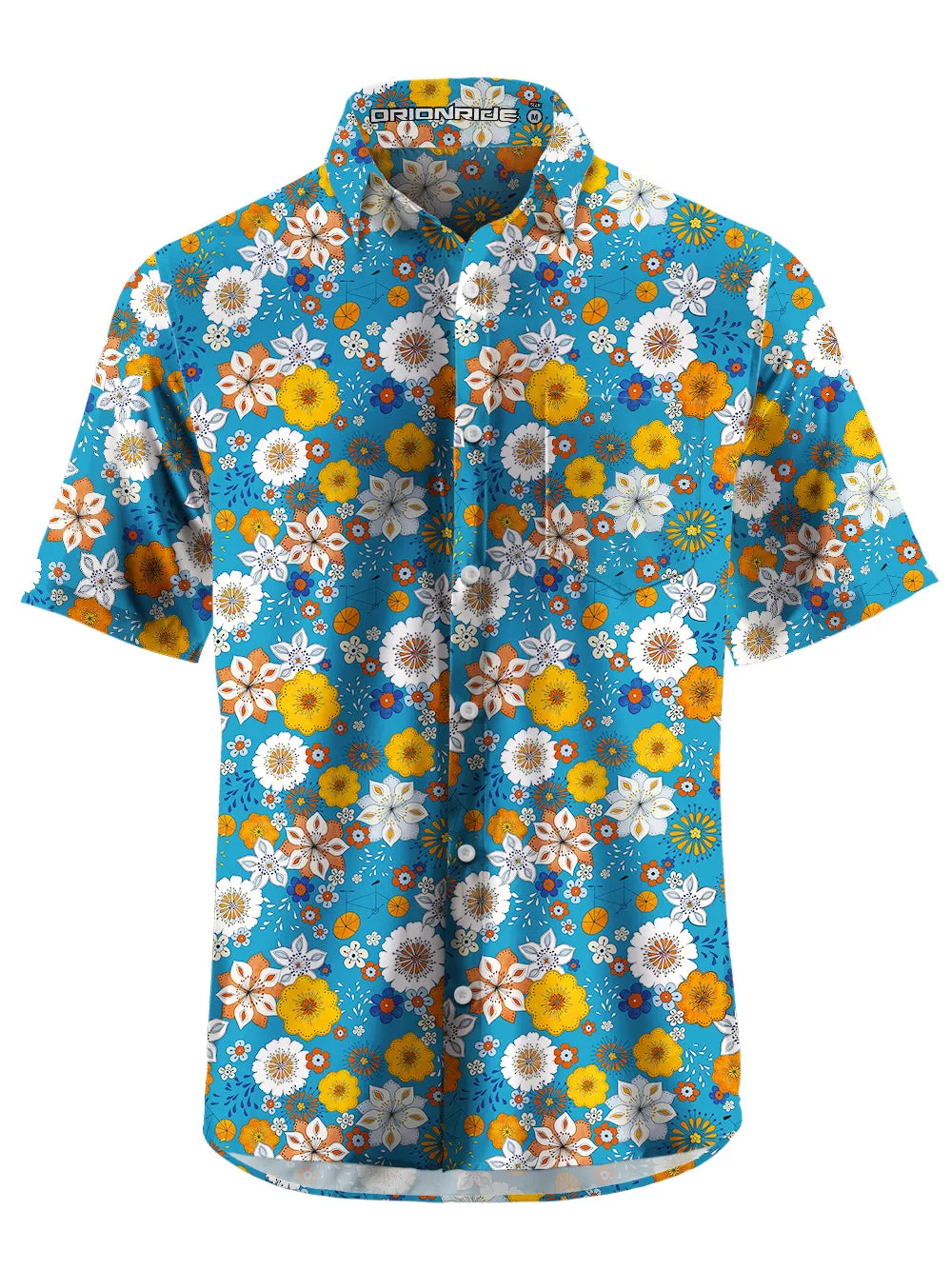 Orionride Short Sleeves Multicolor Flowers Zipper Pockets Ultra Lightweight Gravel Shirt sold by Orionride