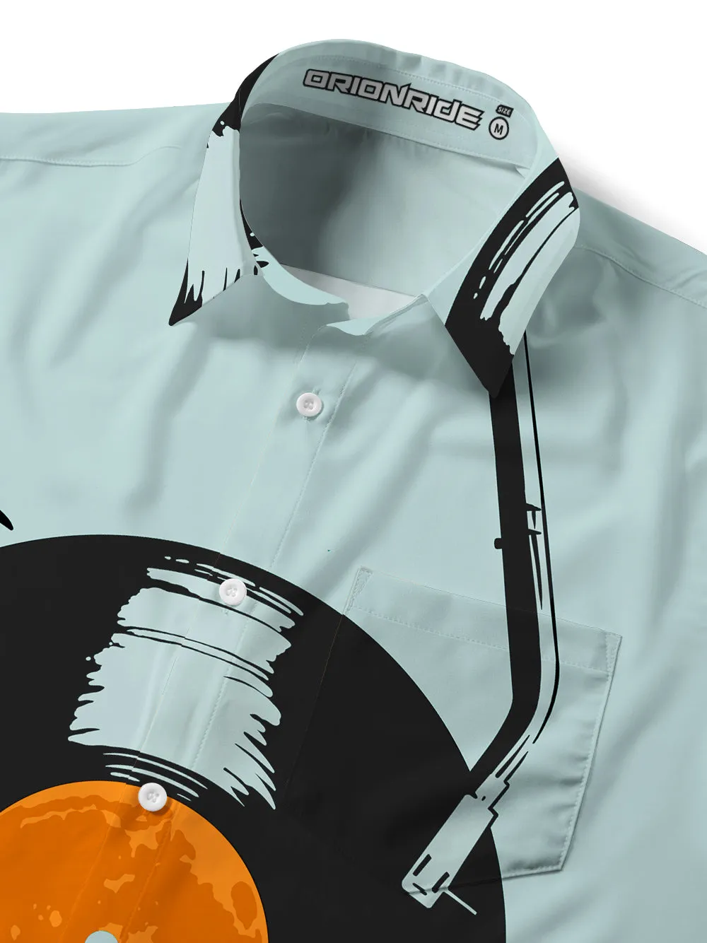 Orionride Short Sleeves Sunset Vinyl Record Zipper Pockets Ultra Lightweight Gravel Shirt sold by Orionride product image thumbnail 4