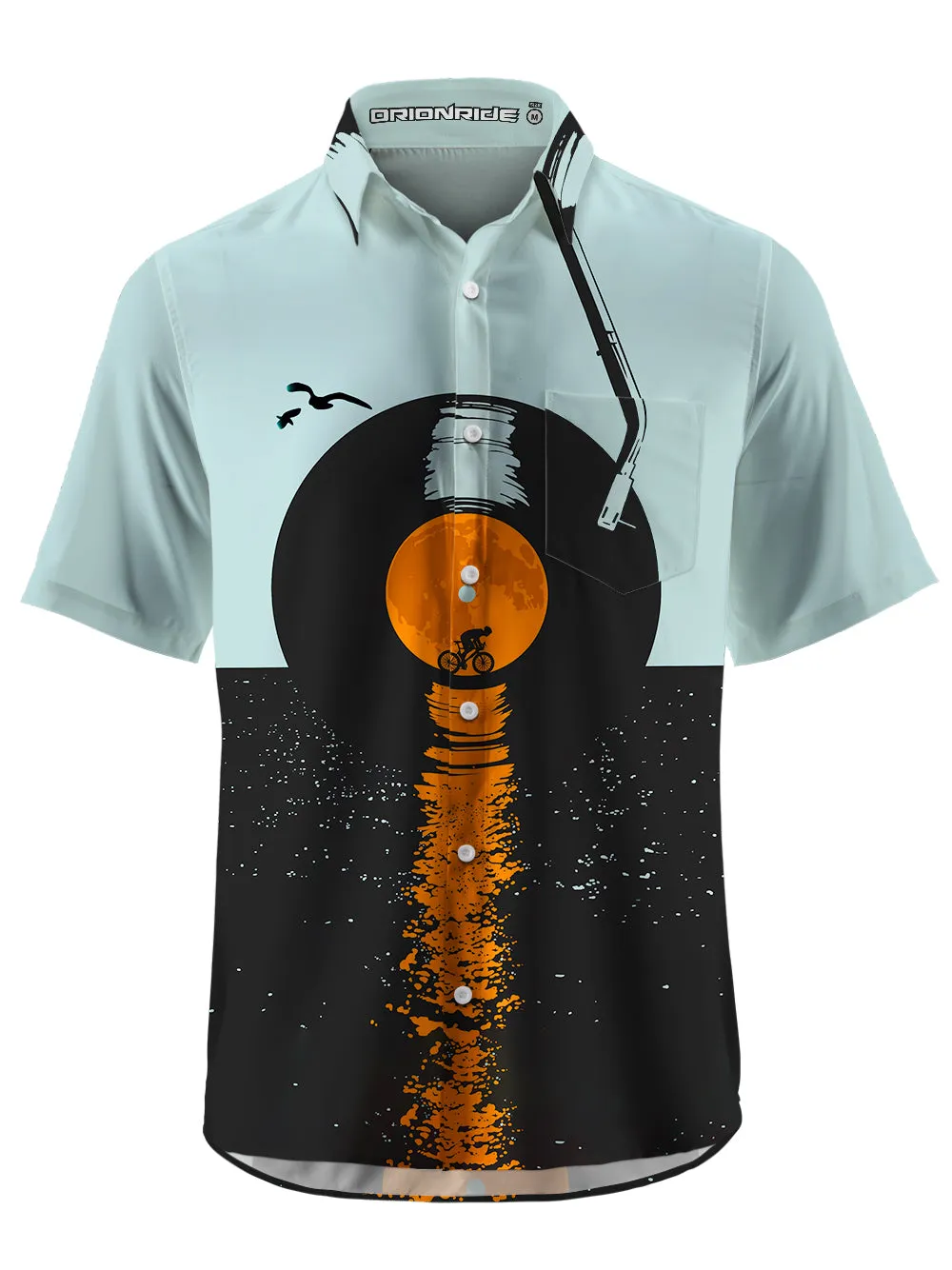 Orionride Short Sleeves Sunset Vinyl Record Zipper Pockets Ultra Lightweight Gravel Shirt sold by Orionride