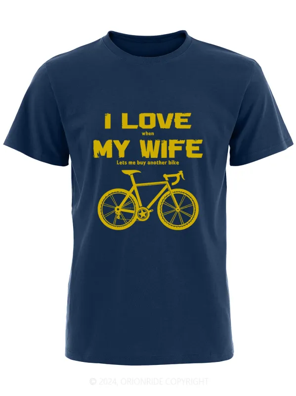 Orionride Short Sleeves I Love My Wife Bike T-Shirt sold by Orionride