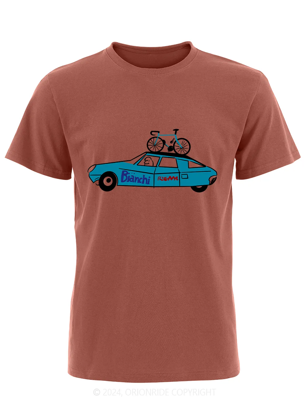Orionride Short Sleeves Blue Car Bike T-Shirt sold by Orionride product image thumbnail 4