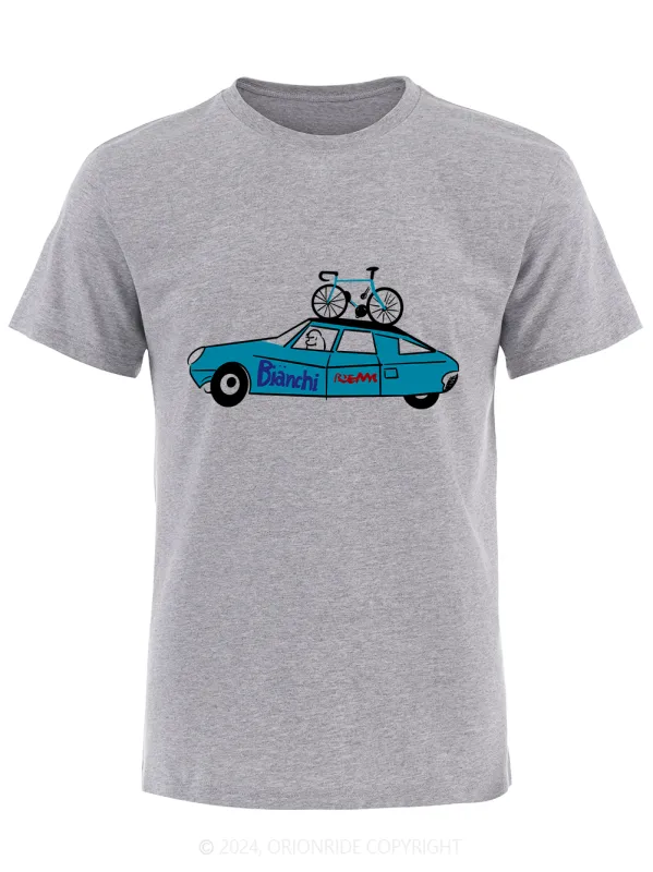Orionride Short Sleeves Blue Car Bike T-Shirt sold by Orionride