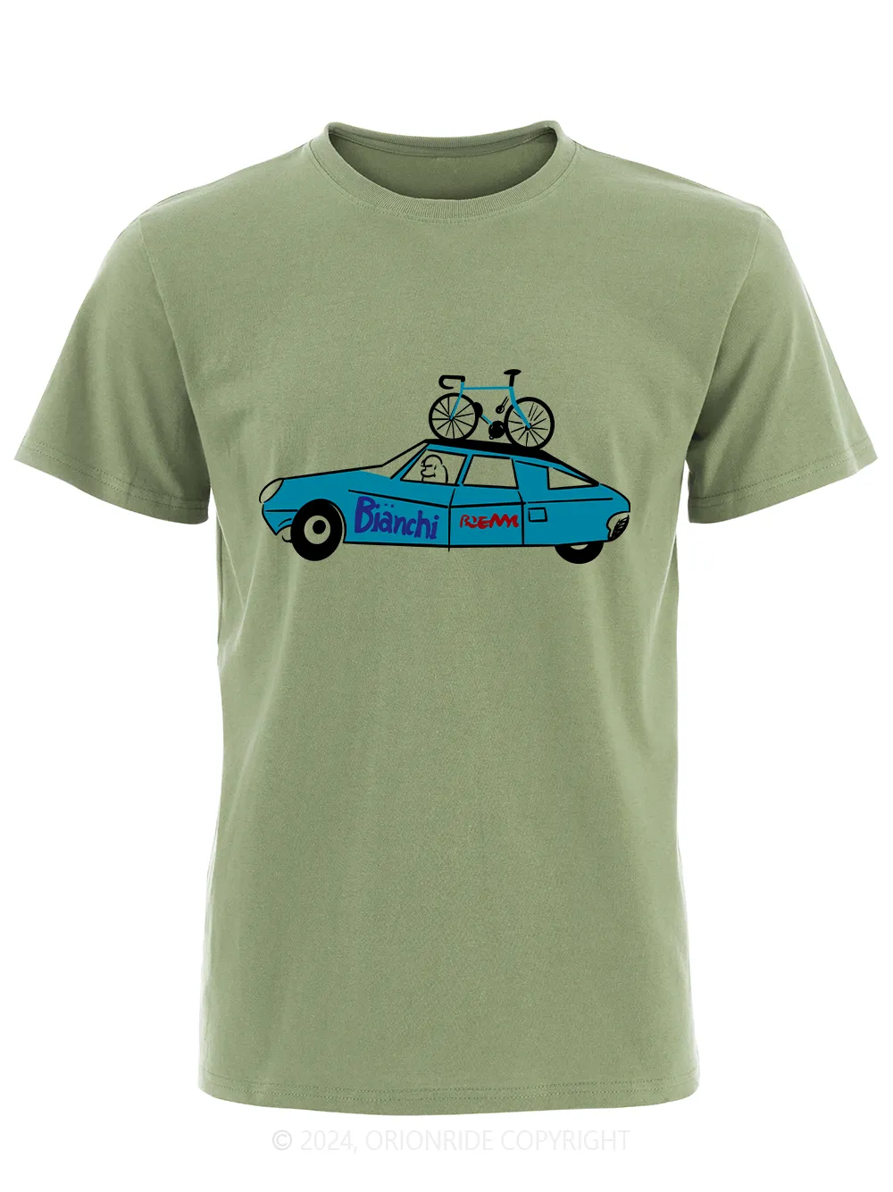 Orionride Short Sleeves Blue Car Bike T-Shirt sold by Orionride product image thumbnail 3