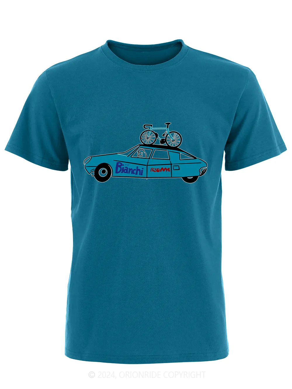 Orionride Short Sleeves Blue Car Bike T-Shirt sold by Orionride product image thumbnail 5