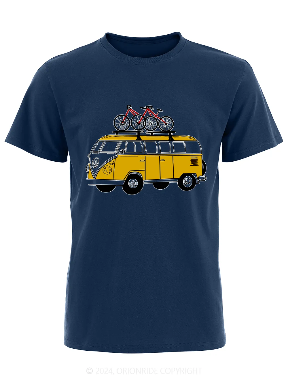 Orionride Short Sleeves Yellow Bus Bike T-Shirt sold by Orionride product image thumbnail 2