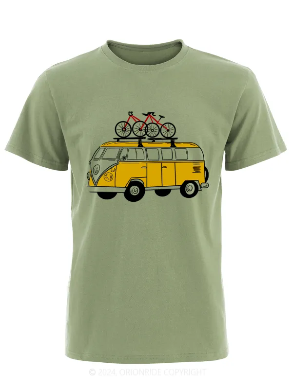 Orionride Short Sleeves Yellow Bus Bike T-Shirt sold by Orionride