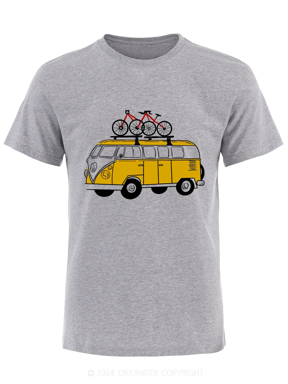 Orionride Short Sleeves Yellow Bus Bike T-Shirt sold by Orionride product image thumbnail 3