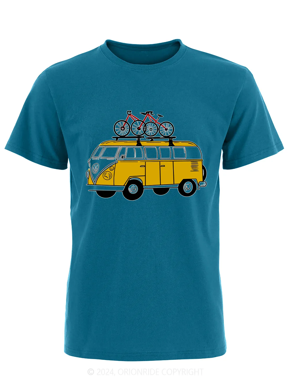 Orionride Short Sleeves Yellow Bus Bike T-Shirt sold by Orionride product image thumbnail 4