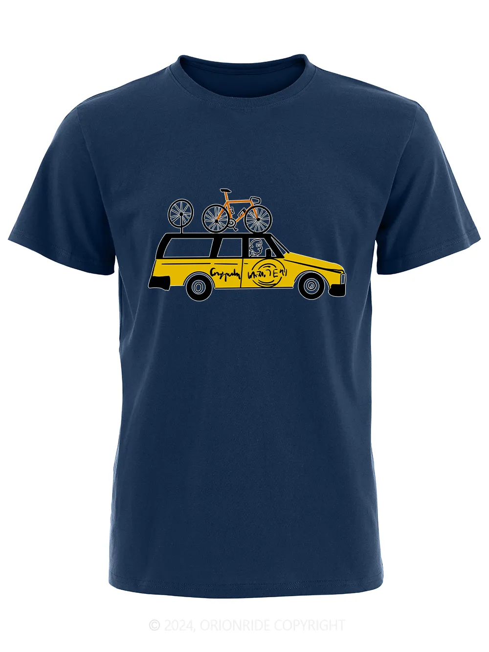 Orionride Short Sleeves Yellow Car Bike T-Shirt sold by Orionride product image thumbnail 5