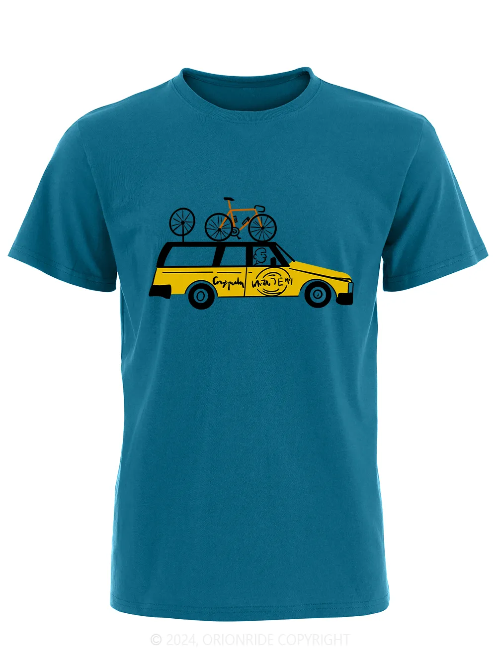 Orionride Short Sleeves Yellow Car Bike T-Shirt sold by Orionride product image thumbnail 4