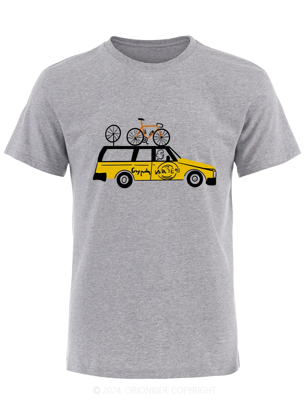 Orionride Short Sleeves Yellow Car Bike T-Shirt sold by Orionride product image thumbnail 2