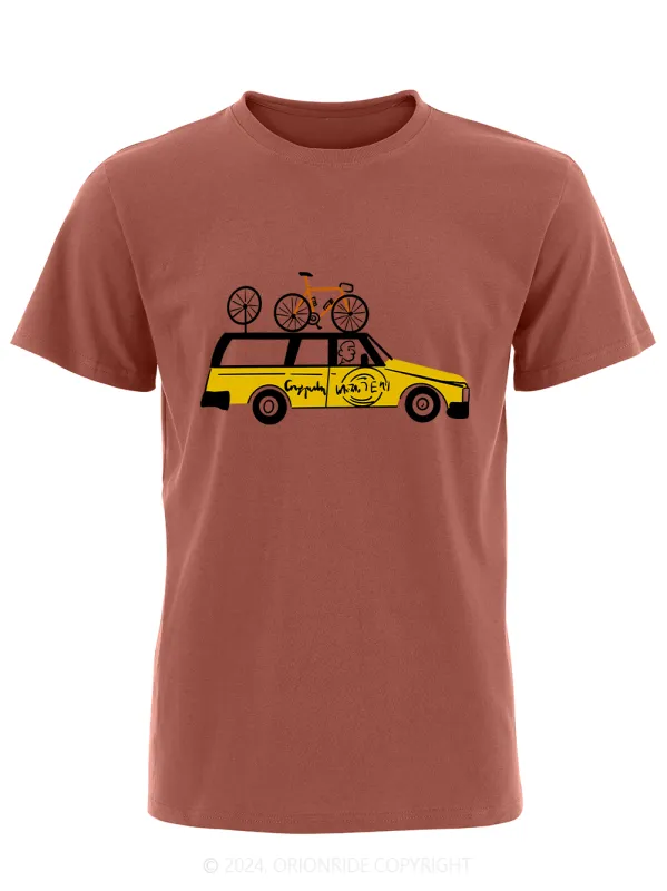 Orionride Short Sleeves Yellow Car Bike T-Shirt sold by Orionride