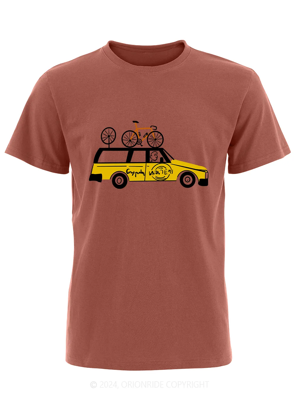 Orionride Short Sleeves Yellow Car Bike T-Shirt sold by Orionride