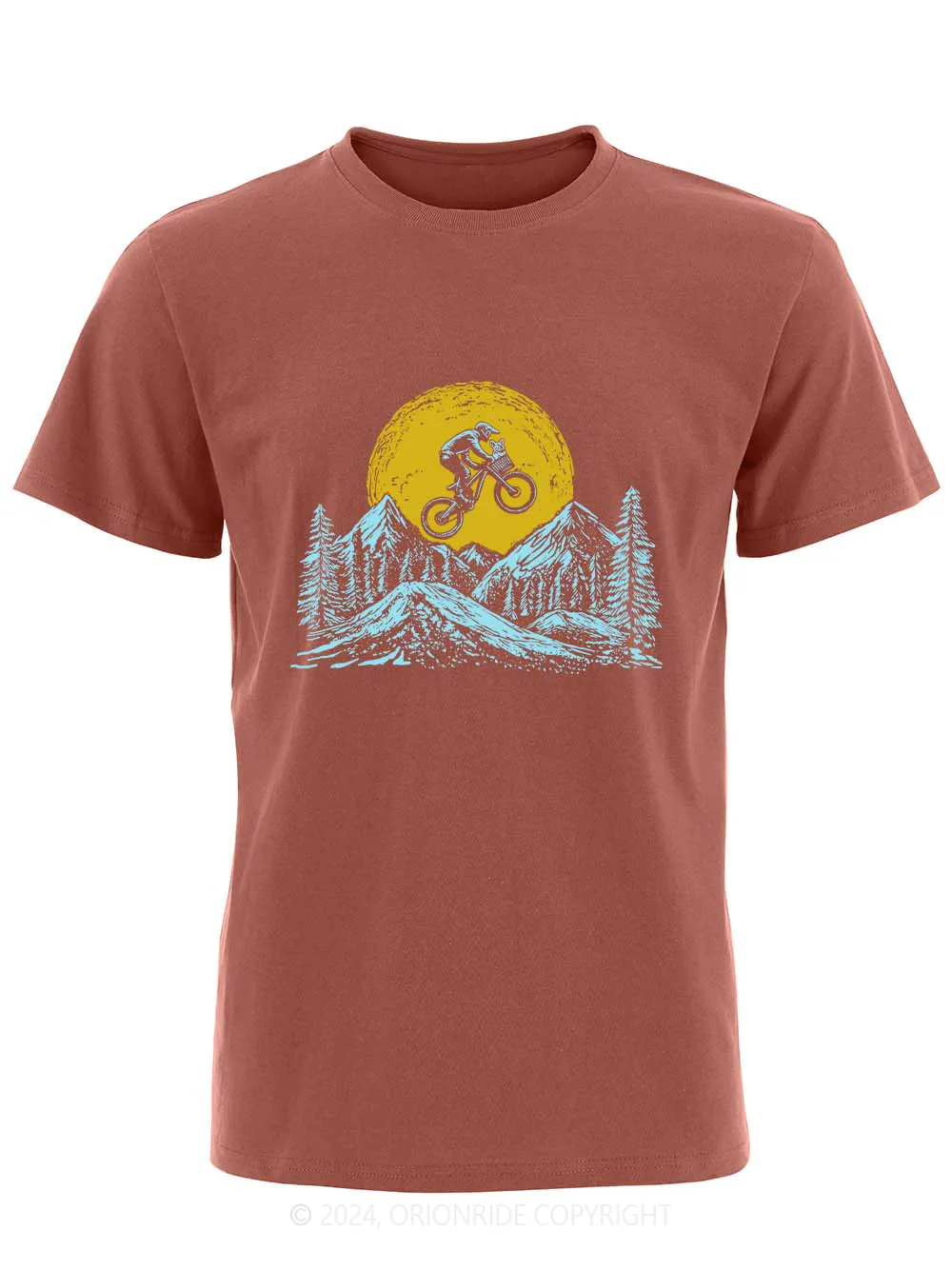 Orionride Short Sleeves Mountain Bike With Dog Bike T-Shirt sold by Orionride product image thumbnail 2