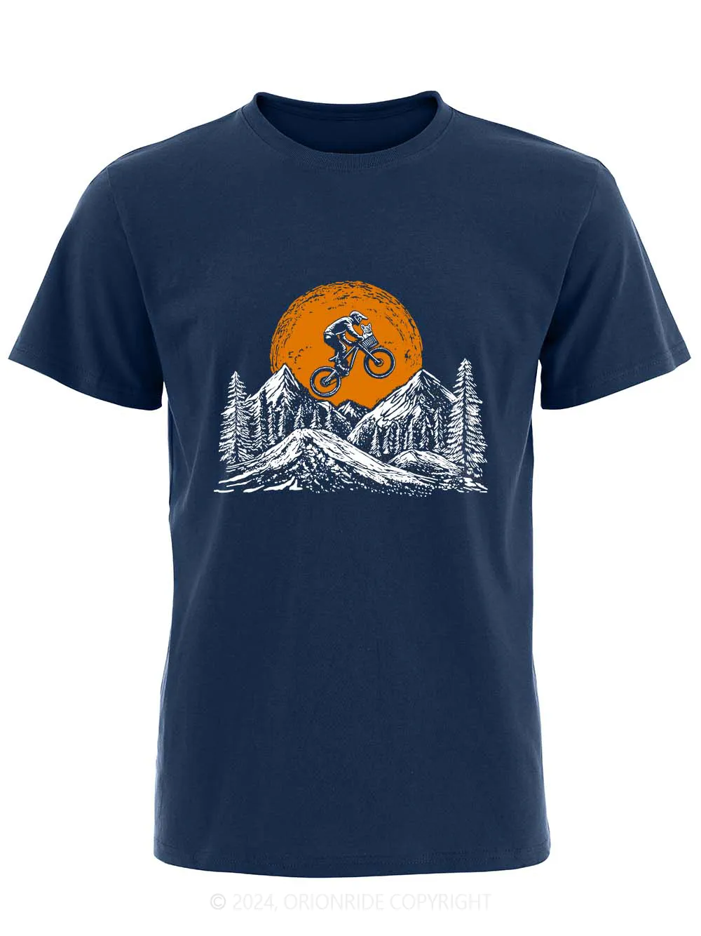 Orionride Short Sleeves Mountain Bike With Dog Bike T-Shirt sold by Orionride product image thumbnail 4