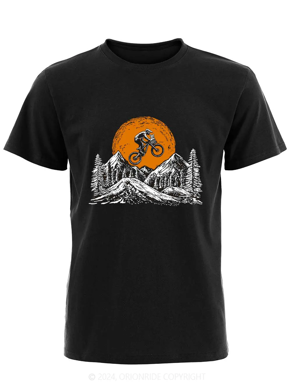 Orionride Short Sleeves Mountain Bike With Dog Bike T-Shirt sold by Orionride product image thumbnail 3