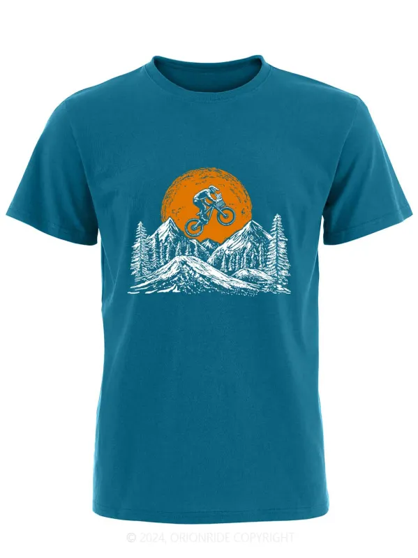 Orionride Short Sleeves Mountain Bike With Dog Bike T-Shirt sold by Orionride