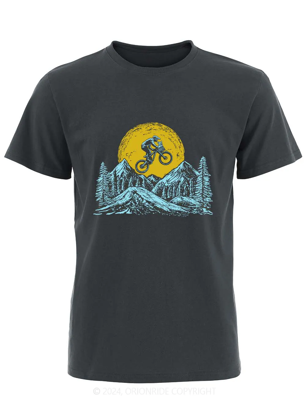 Orionride Short Sleeves Mountain Bike With Dog Bike T-Shirt sold by Orionride product image thumbnail 5