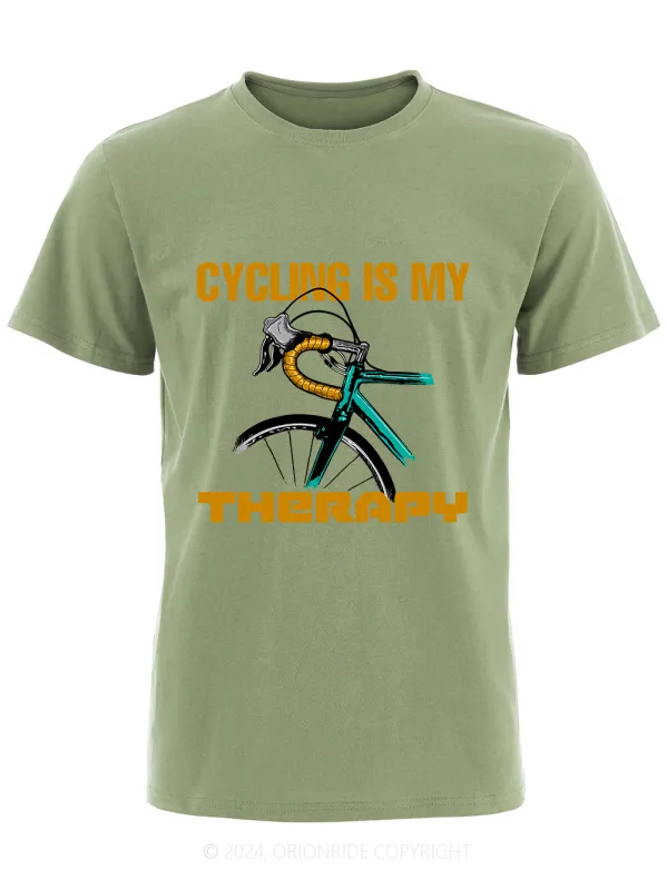 Orionride Short Sleeves Cycling Is My Therapy Bike T-Shirt sold by Orionride