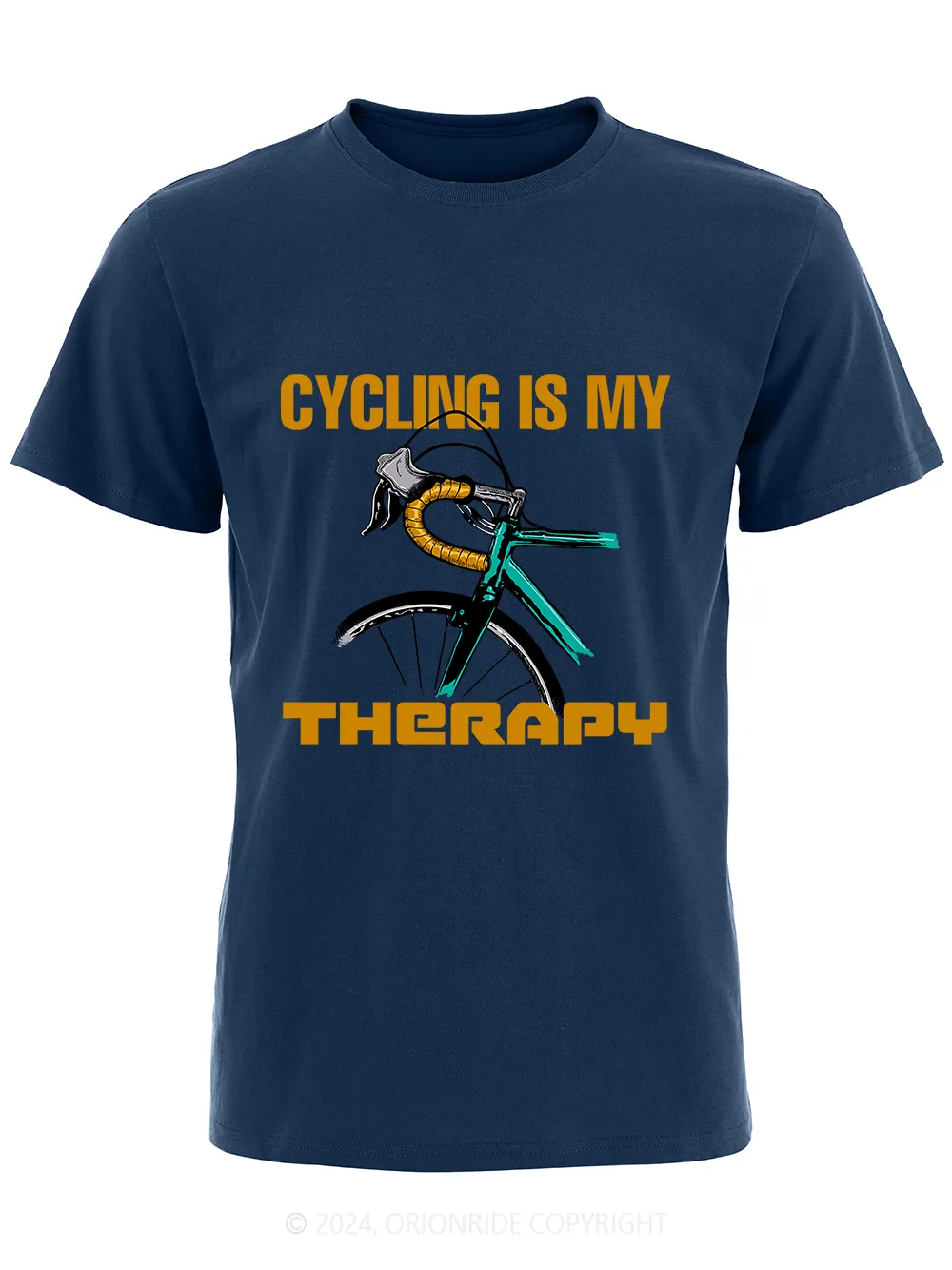 Orionride Short Sleeves Cycling Is My Therapy Bike T-Shirt sold by Orionride product image thumbnail 2