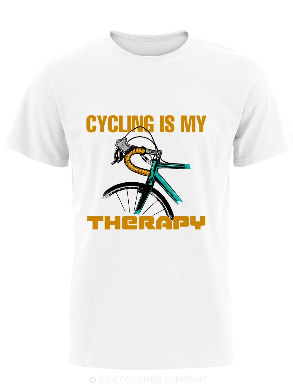 Orionride Short Sleeves Cycling Is My Therapy Bike T-Shirt sold by Orionride product image thumbnail 4