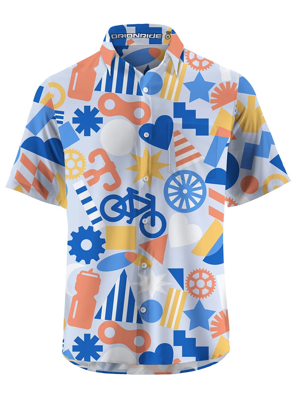 Orionride Short Sleeves Geometric Figures Zipper Pockets Ultra Lightweight Gravel Shirt sold by Orionride