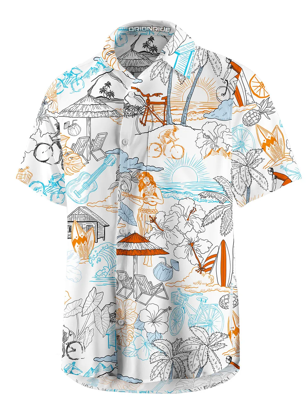 Orionride Short Sleeves Hawaiian Style Zipper Pockets Ultra Lightweight Gravel Shirt sold by Orionride product image thumbnail 4