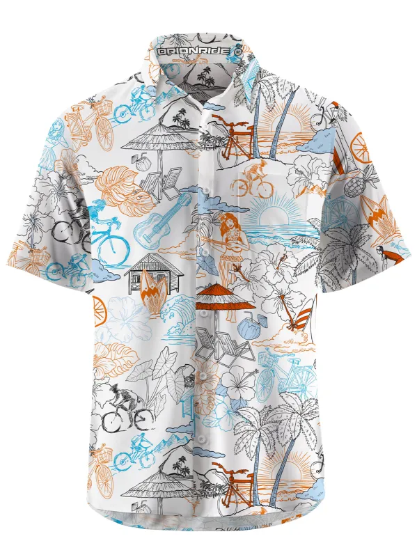 Orionride Short Sleeves Hawaiian Style Zipper Pockets Ultra Lightweight Gravel Shirt sold by Orionride