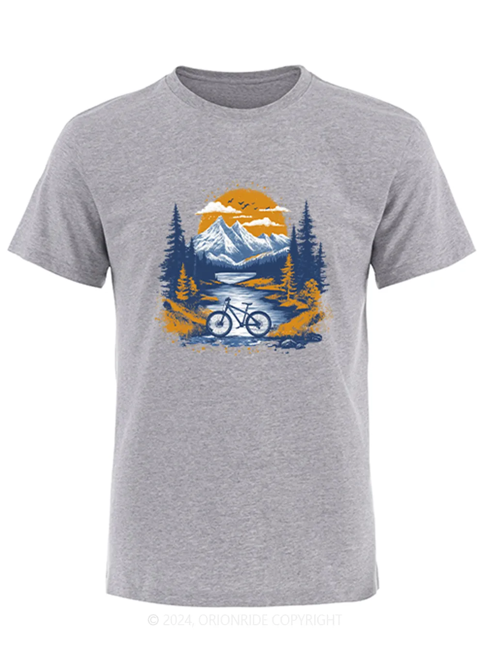 Orionride Short Sleeves Sunset Forest Bike T-Shirt sold by Orionride product image thumbnail 3