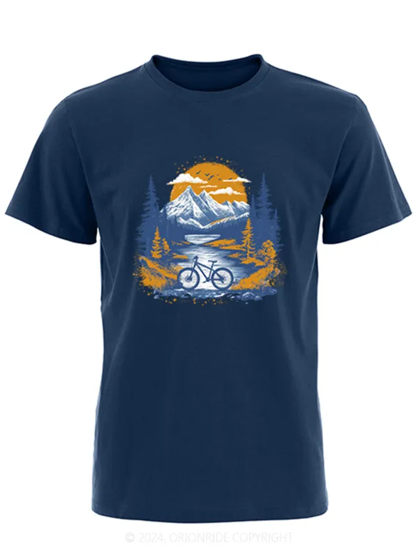 Orionride Short Sleeves Sunset Forest Bike T-Shirt sold by Orionride