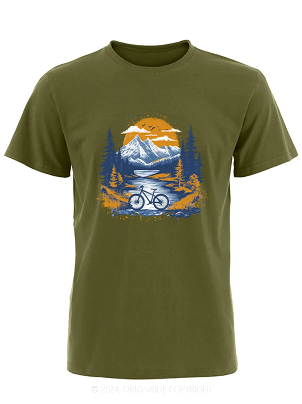 Orionride Short Sleeves Sunset Forest Bike T-Shirt sold by Orionride product image thumbnail 2