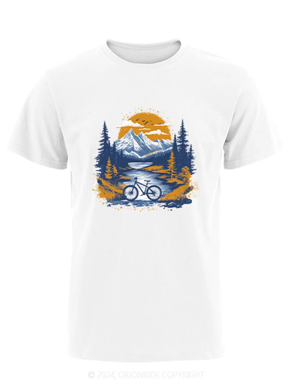 Orionride Short Sleeves Sunset Forest Bike T-Shirt sold by Orionride product image thumbnail 5