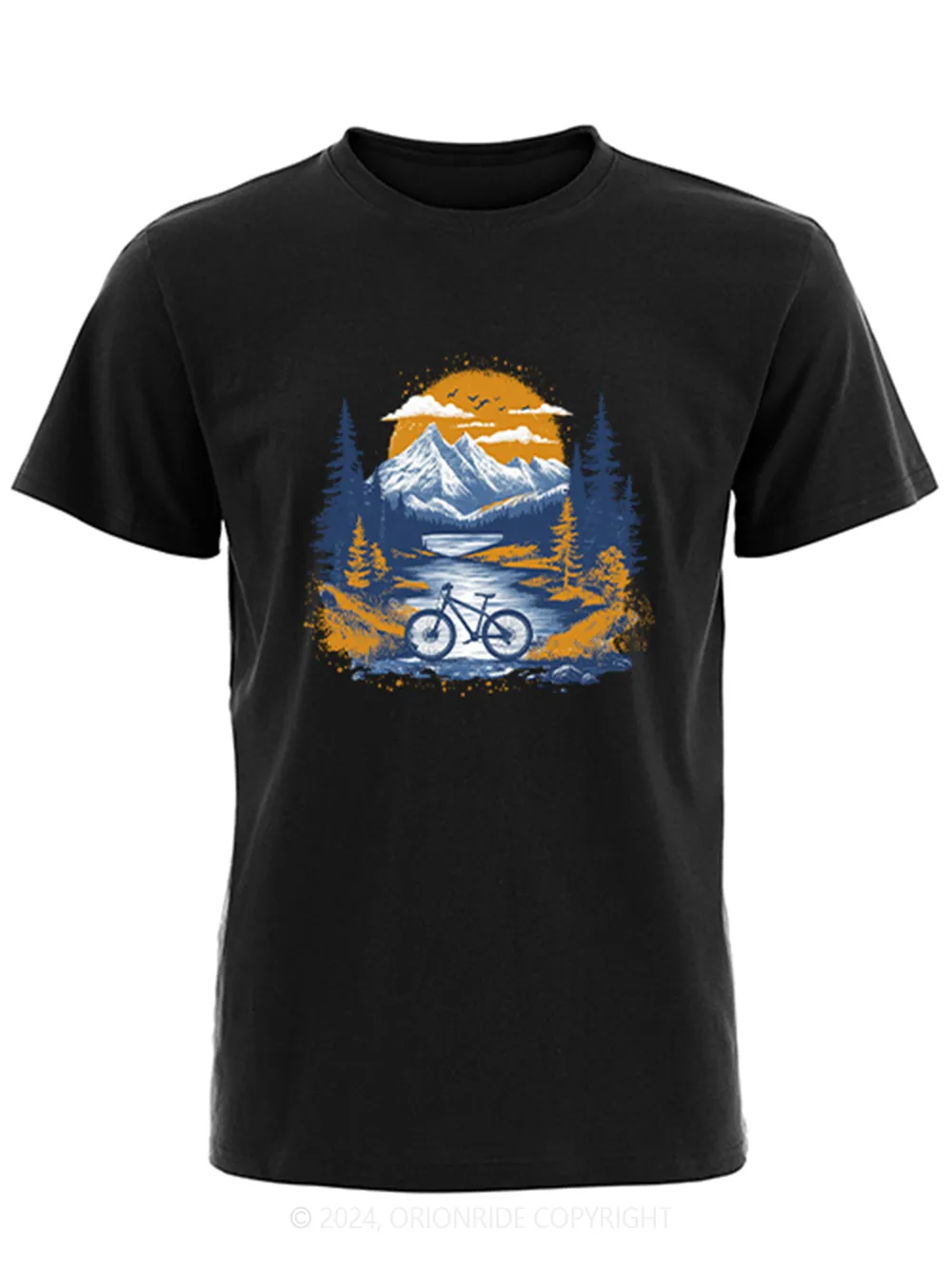 Orionride Short Sleeves Sunset Forest Bike T-Shirt sold by Orionride product image thumbnail 4