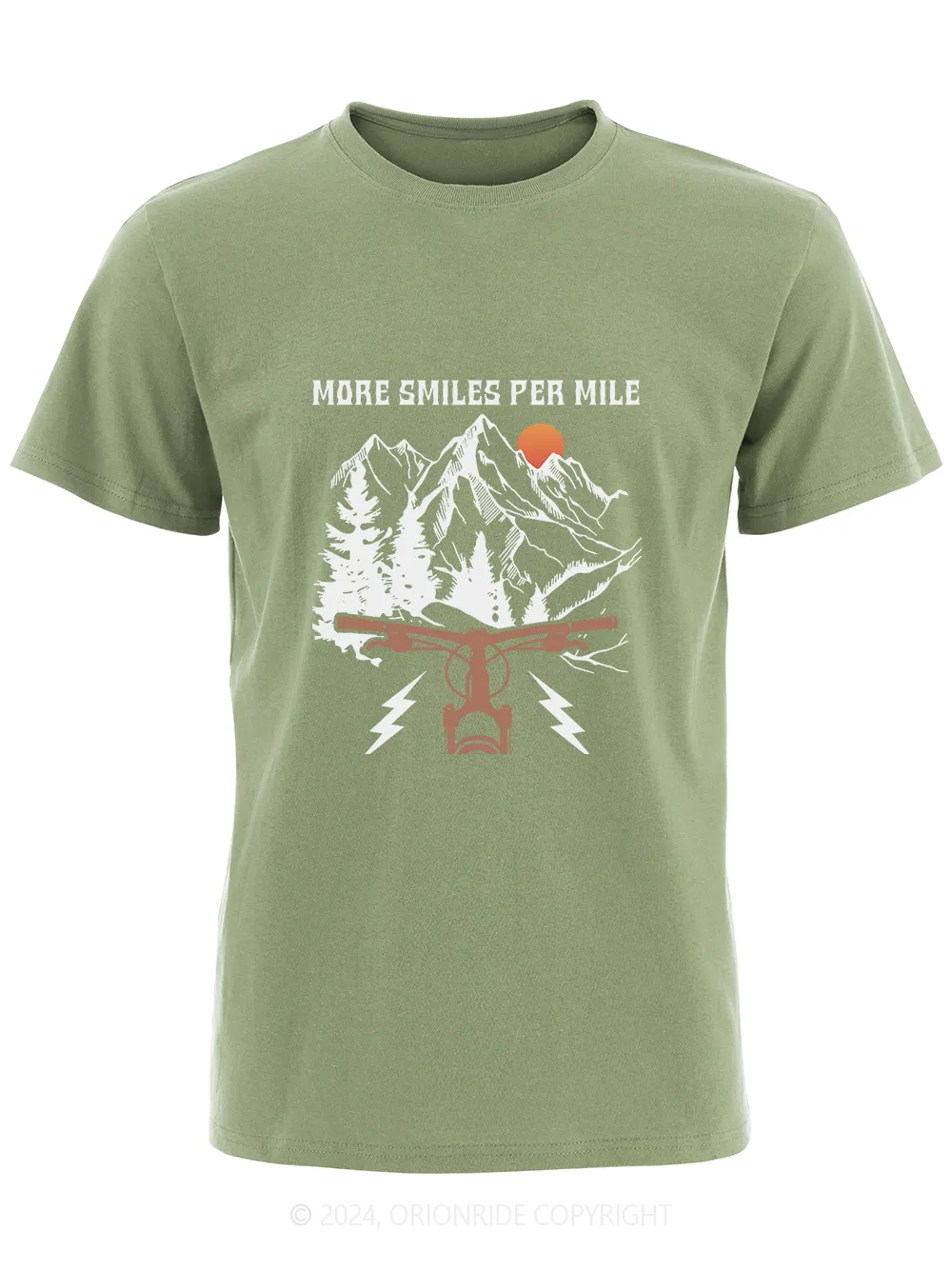 Orionride Short Sleeves More Smiles Per Mile Bike T-Shirt sold by Orionride product image thumbnail 4