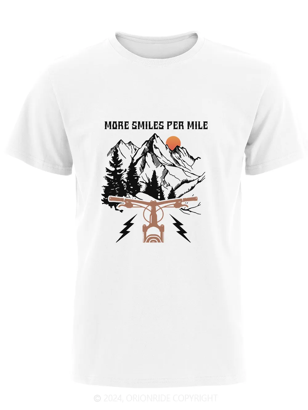 Orionride Short Sleeves More Smiles Per Mile Bike T-Shirt sold by Orionride product image thumbnail 2