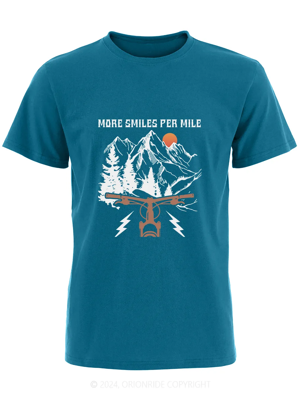 Orionride Short Sleeves More Smiles Per Mile Bike T-Shirt sold by Orionride product image thumbnail 5