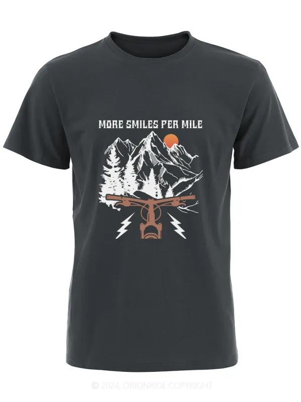 Orionride Short Sleeves More Smiles Per Mile Bike T-Shirt sold by Orionride