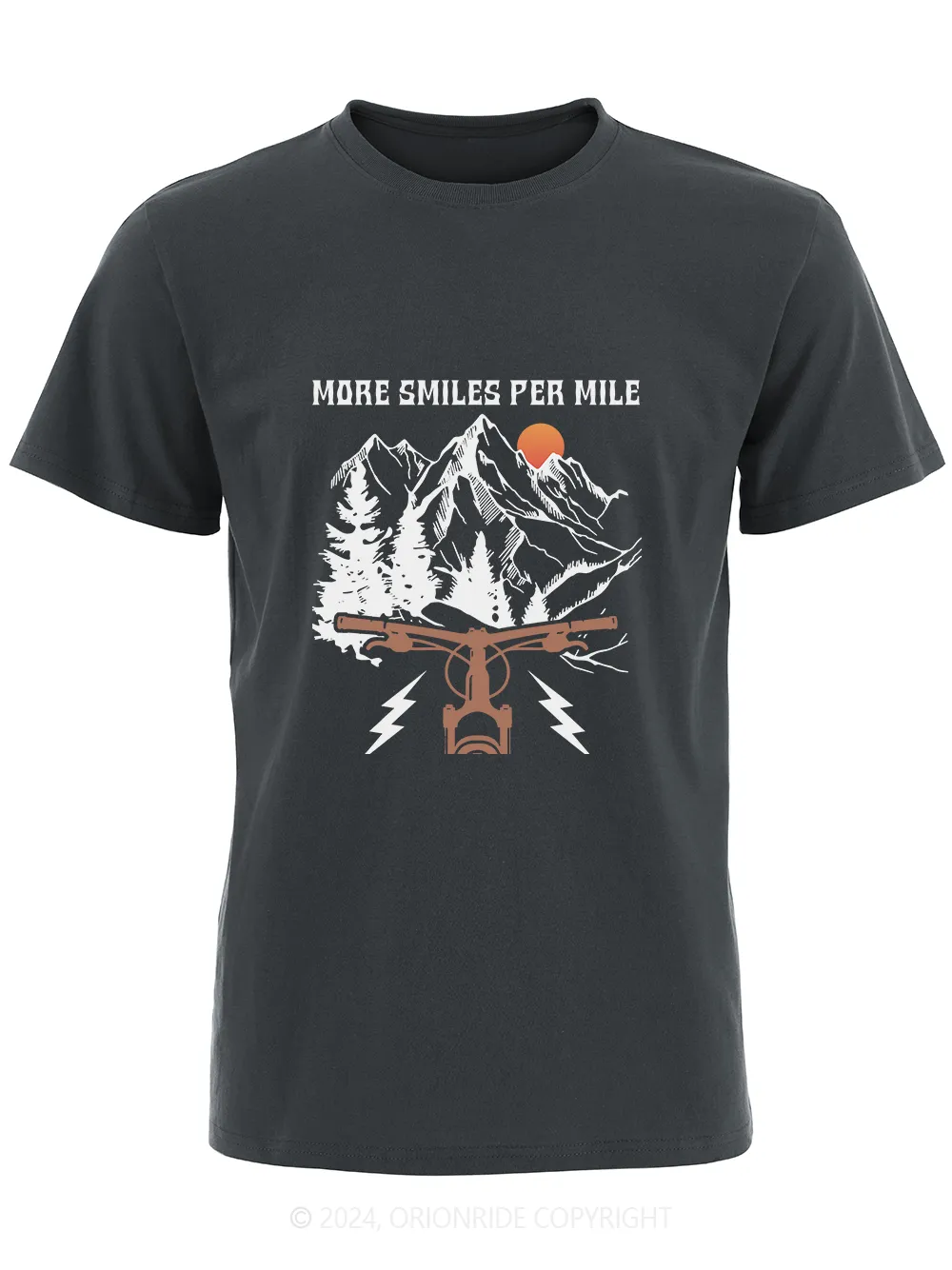 Orionride Short Sleeves More Smiles Per Mile Bike T-Shirt sold by Orionride