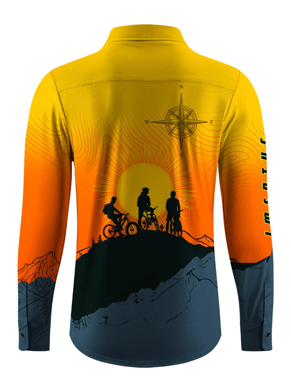 Orionride Sunrise Adventure Men's Stretchy Breathable Long Sleeve Gravel Shirt sold by Orionride product image thumbnail 4