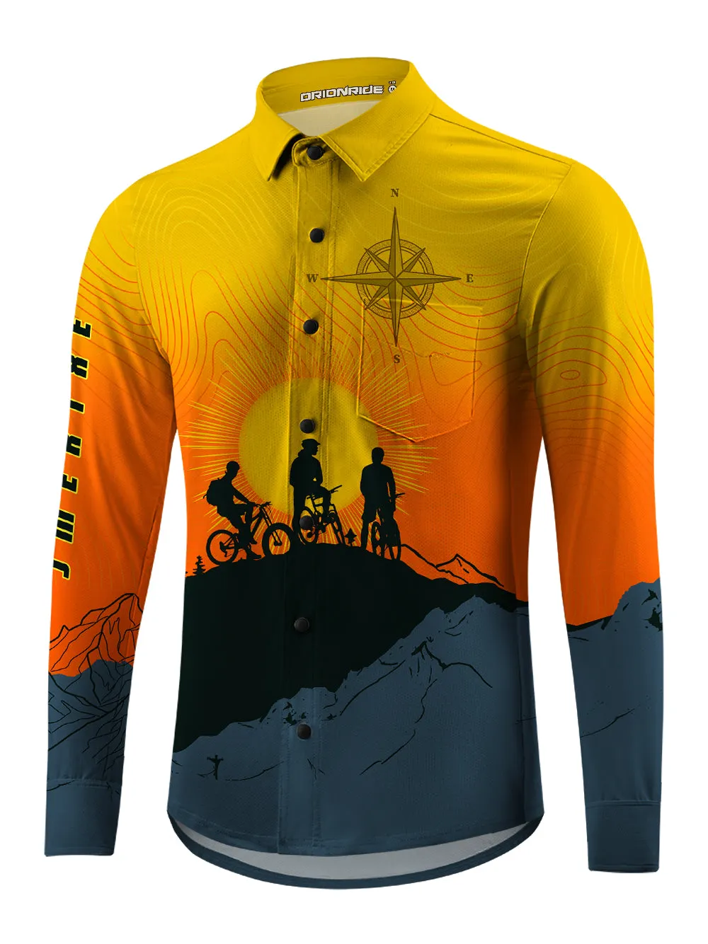 Orionride Sunrise Adventure Men's Stretchy Breathable Long Sleeve Gravel Shirt sold by Orionride product image thumbnail 3