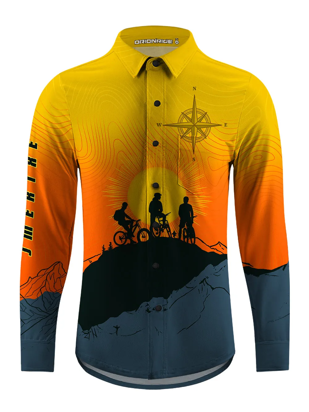 Orionride Sunrise Adventure Men's Stretchy Breathable Long Sleeve Gravel Shirt sold by Orionride