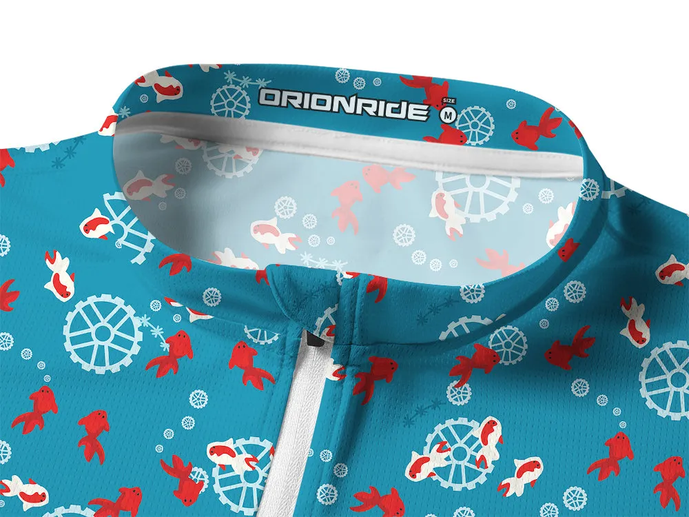 Orionride Undersea Goldfish Long Sleeve Half Zipper Mountain Bike Jersey sold by Orionride product image thumbnail 3